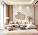 كنب حرف U ديجون مخمل بيج