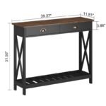 ⁦طاولة كونسول خشب مع درج تخزين وإطار جانبي⁩ - الصورة ⁦7⁩