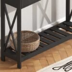 ⁦طاولة كونسول خشب مع درج تخزين وإطار جانبي⁩ - الصورة ⁦6⁩