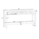 ⁦طاولة كونسول خشب مودرن مع 3 أدراج⁩ - الصورة ⁦6⁩