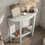 ⁦طاولة كونسول خشب بتصميم نصف دائرة كلاسيكي⁩ - الصورة ⁦2⁩